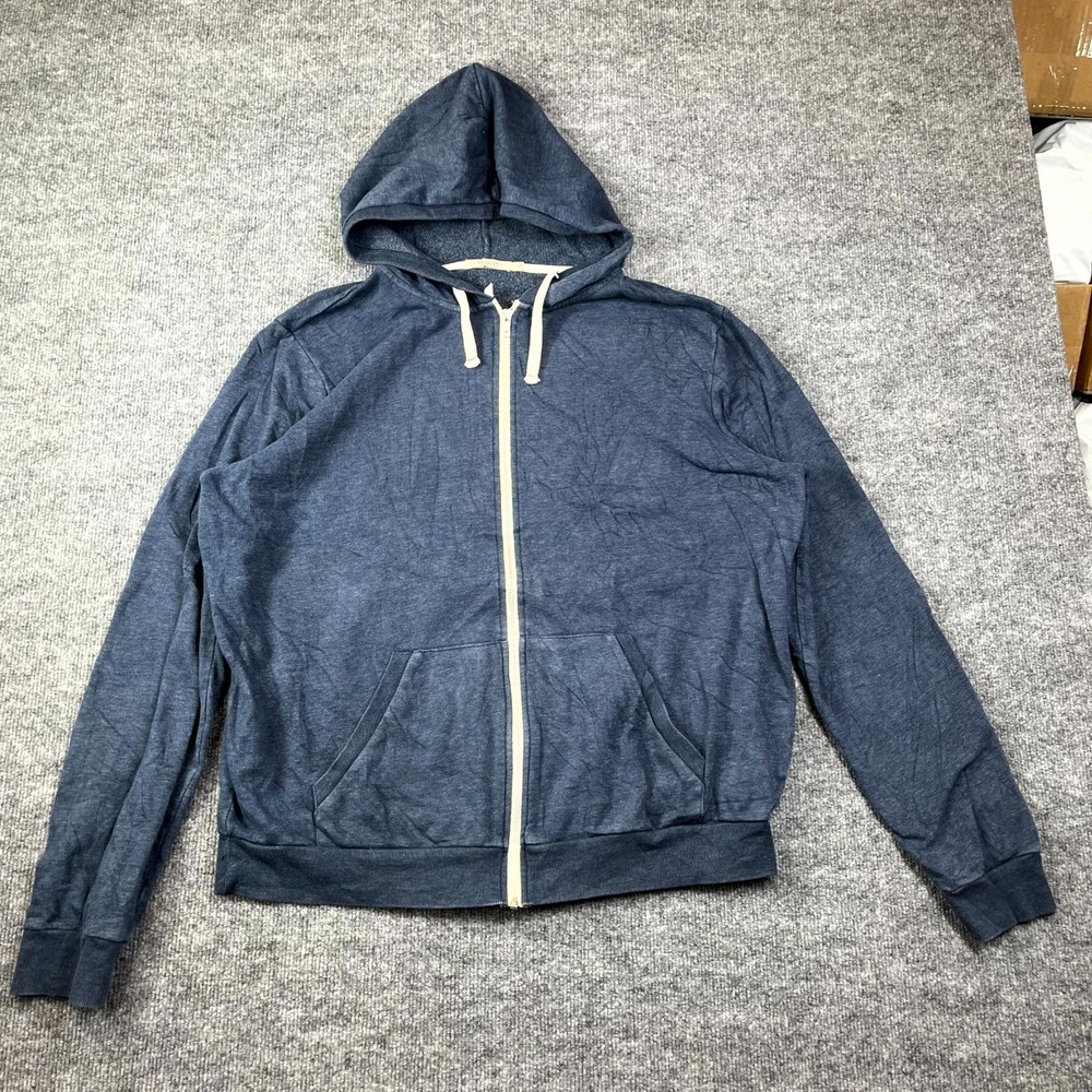 Abbot & Main Hoodie Womens 2XL Blue Cotton Fleece Full Zip Gym Running Training